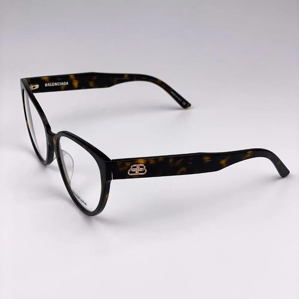 Balenciaga Everyday BB0064O 002 Eyeglasses Havana Gold Cat Eye Women